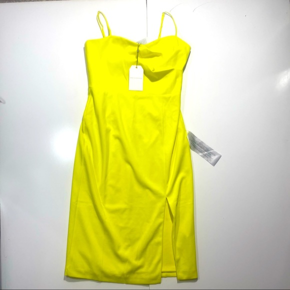 Dress the Population Alana Bodycon Midi Dress InThe Color Lemongrass NWT L *Flaw - Picture 4 of 15